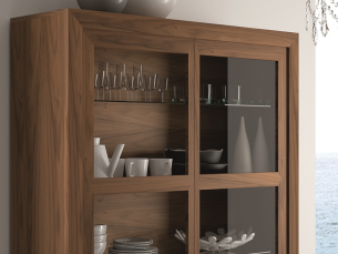 Vitrine avec portes en verre avec éclairage LED - CALAIS 2
