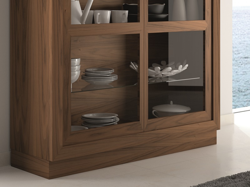 Vitrine avec portes en verre avec éclairage LED - CALAIS