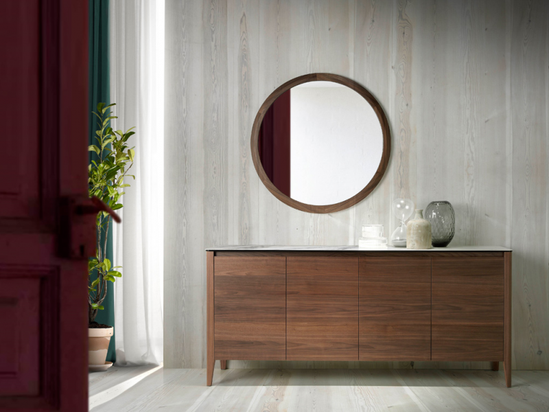 Walnut sideboard and porcelain marble top - VALENTINO