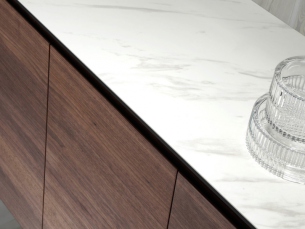 Walnut sideboard and porcelain marble top - VALENTINO 2