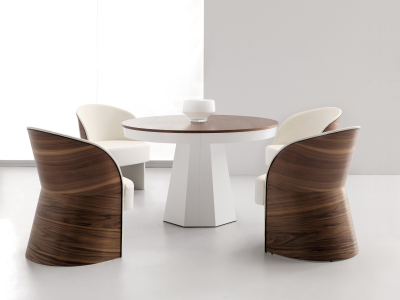 Round and extendable dining table - ANNELI