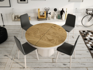 Mesa de comedor redonda y extensible - ANNELI 2