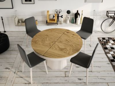 Round and extendable dining table - ANNELI