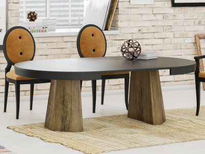 Round and extendable dining table - ANNELI