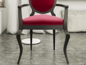Fauteuil tapissé avec accoudoirs et pieds Chippendale -AMBER 2