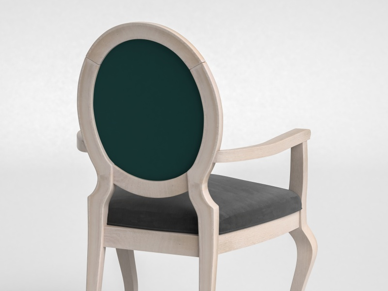 Fauteuil tapissé avec accoudoirs et pieds Chippendale -AMBER
