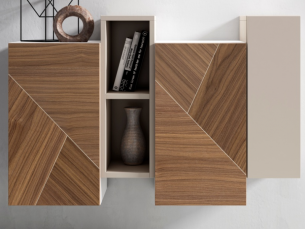Entrance lacquered console with American walnut fronts - ANAÏS 2