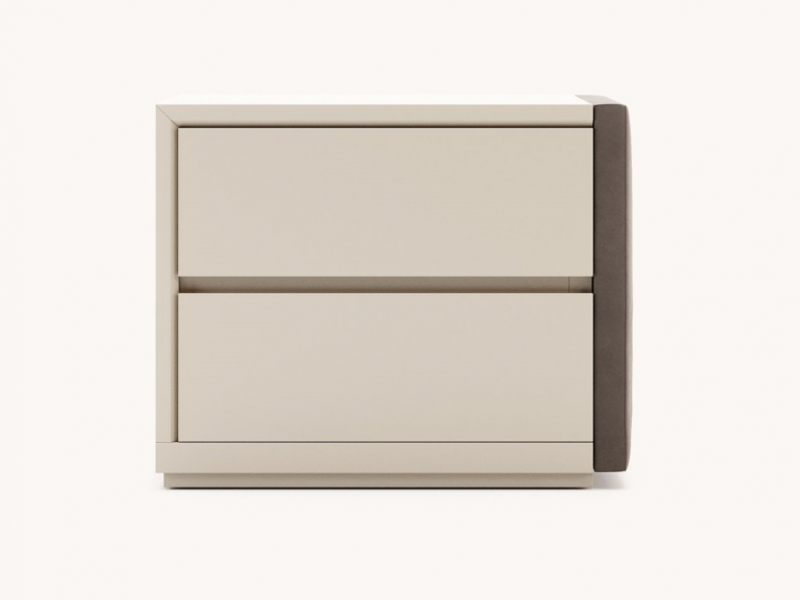 Wood and uphosltered bedside tables - LAURA