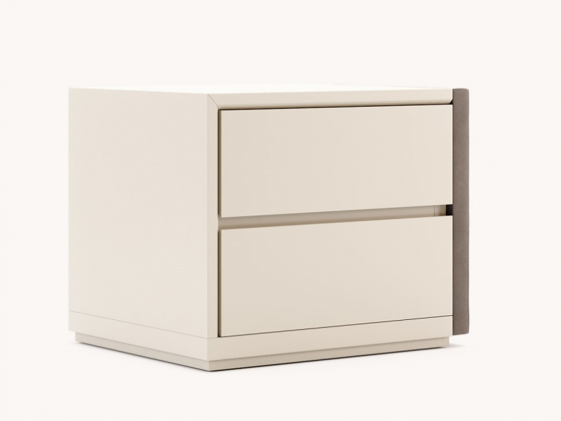 Wood and uphosltered bedside tables - LAURA
