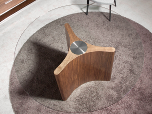 Table à manger ronde avec plateau en verre - LEROS 2
