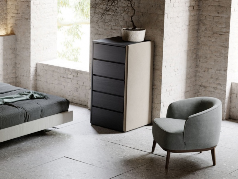 Wood or lacquered and uphosltered chiffonier - LAURA