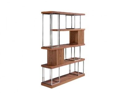 Walnut and stainless steel shelving - SIMÓN Walnut and stainless steel shelving - SIMÓN