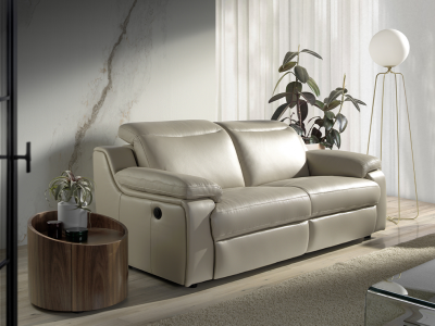 Mesita de rincón redonda de 1 cajón en nogal - RONDO