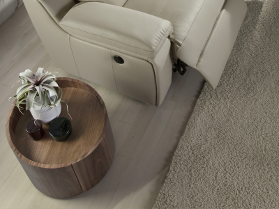 Round 1-drawer walnut corner table - RONDO Round 1-drawer walnut corner table - RONDO