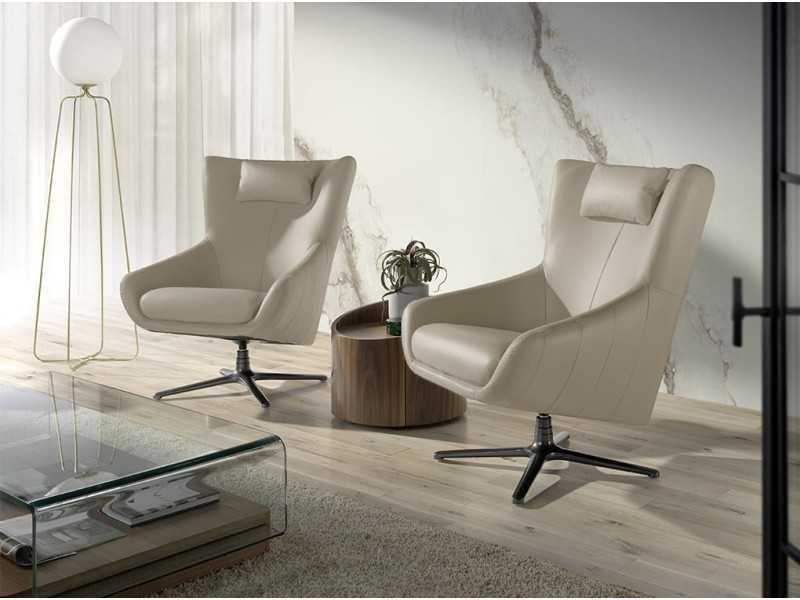 Mesita de rincón redonda de 1 cajón en nogal - RONDO