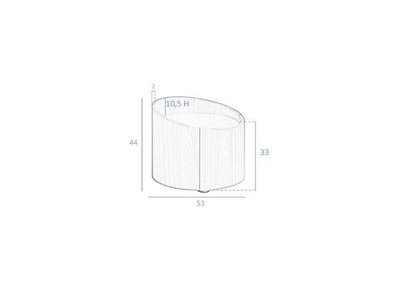Table d'angle ronde avec 1 tiroir en noyer - RONDO