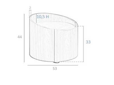 Mesita de rincón redonda de 1 cajón en nogal - RONDO