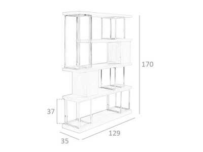 Walnut and stainless steel shelving - SIMÓN Walnut and stainless steel shelving - SIMÓN