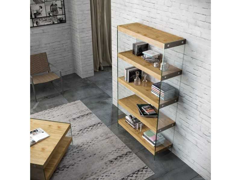 Bookcase with tempered glass sides -LAX