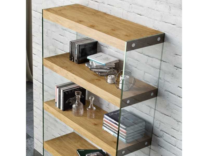 Bookcase with tempered glass sides -LAX