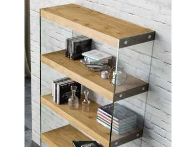 Bookcase with tempered glass sides -LAX