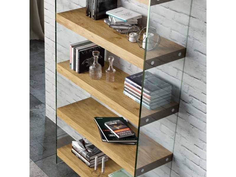 Bookcase with tempered glass sides -LAX