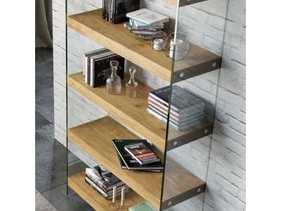 Bookcase with tempered glass sides -LAX
