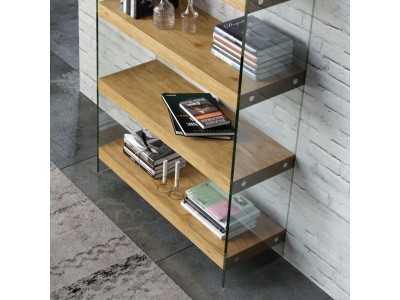 Bookcase with tempered glass sides -LAX