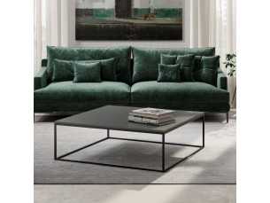 Low table with lacquered steel structure and wood ,glass, lacquer, ceramic top -AMAN