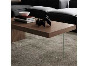 Design coffee table with tempered glass base -VOLARE 2