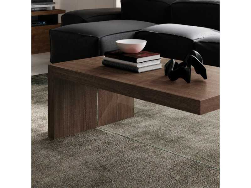 Mesa de centro de diseño con base en cristal templado -VOLARE