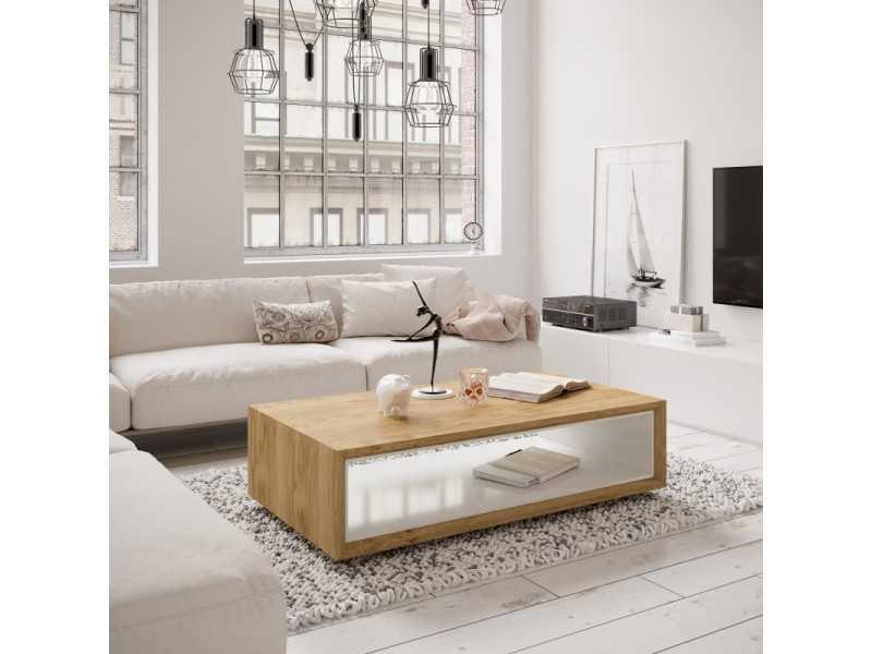 Table basse en bois de chêne ou laque -VERNE