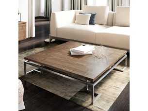Coffee table with base in chromed or lacquered steel -YEMEN 2