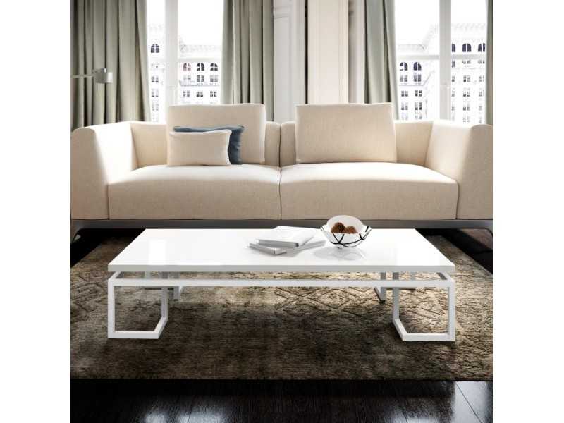 Coffee table with base in chromed or lacquered steel -YEMEN