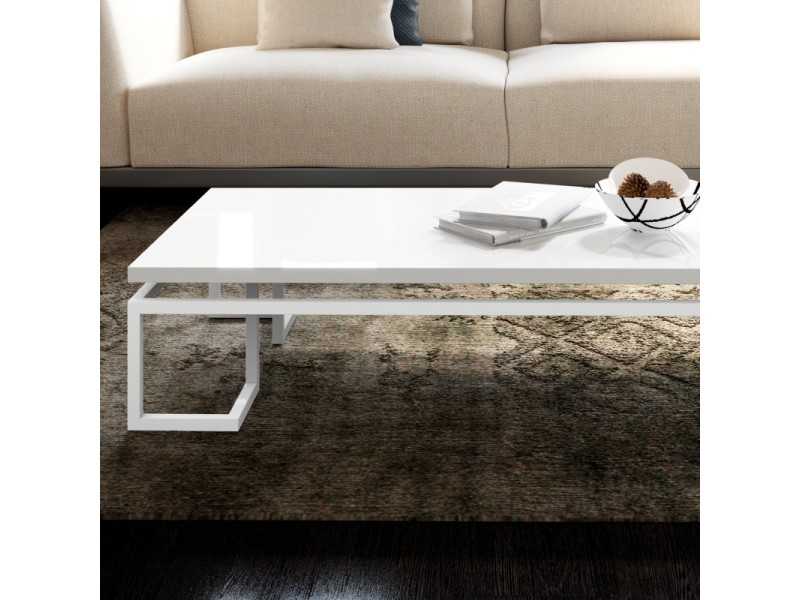 Coffee table with base in chromed or lacquered steel -YEMEN