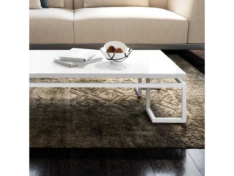 Coffee table with base in chromed or lacquered steel -YEMEN