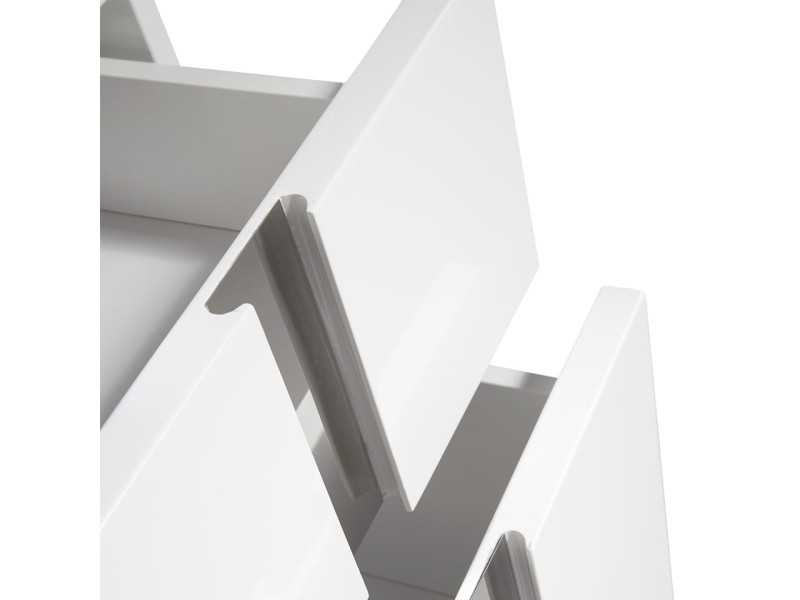 White lacquered chiffonier with stainless steel base - ROSE