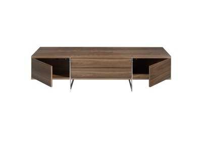 Mueble TV de diseño en nogal con base en acero inoxidable - ASPEN Mueble TV de diseño en nogal con base en acero inoxidable - ASPEN