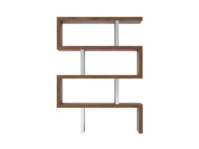 Designer shelving in walnut and stainless steel - SYLVIE Designer shelving in walnut and stainless steel - SYLVIE