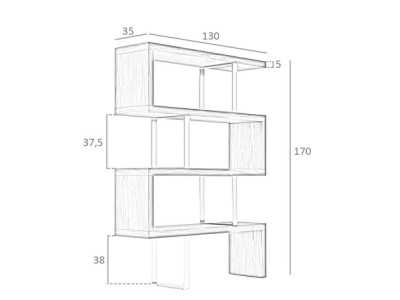 Estantería de diseño en nogal y acero inoxidable - SYLVIE