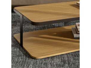 Oak wood and steel coffee table -NOIA 2