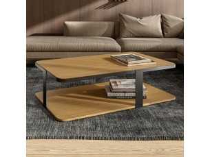 Oak wood and steel coffee table -NOIA