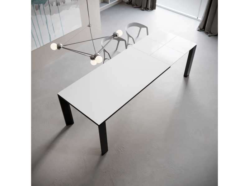 Mesa de comedor extensible con tapa de cristal - MIRO