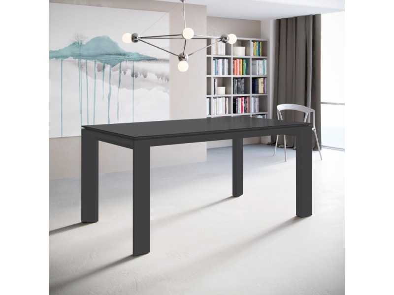 Mesa de comedor extensible con tapa de cristal - MIRO