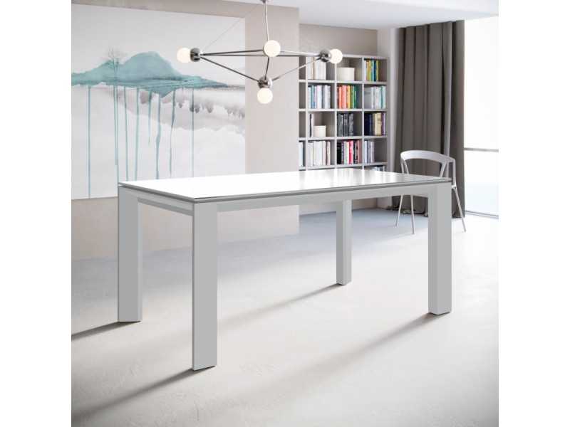 Mesa de comedor extensible con tapa de cristal - MIRO