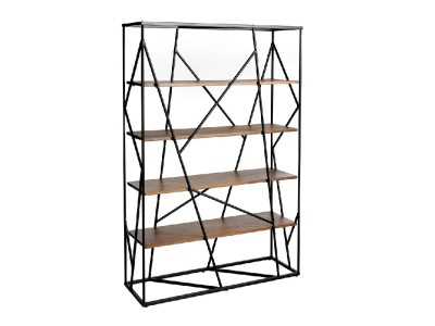 Steel bookcase with walnut shelves - BEAU Steel bookcase with walnut shelves - BEAU