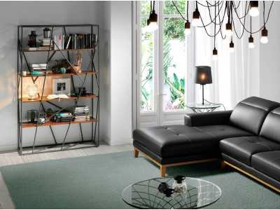 Steel bookcase with walnut shelves - BEAU Steel bookcase with walnut shelves - BEAU