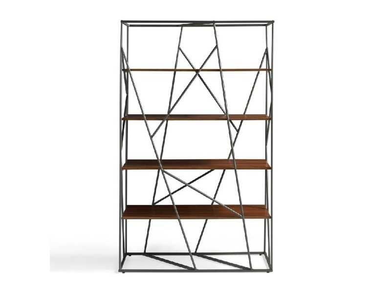 Estantería en acero con estantes en nogal - BEAU