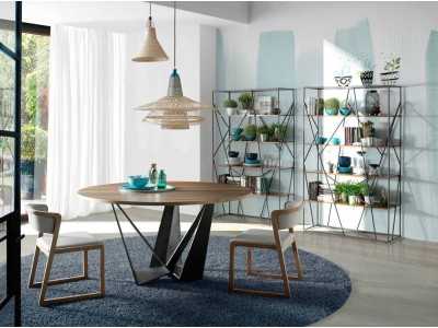Steel bookcase with walnut shelves - BEAU Steel bookcase with walnut shelves - BEAU