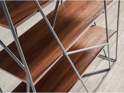 Steel bookcase with walnut shelves - BEAU Steel bookcase with walnut shelves - BEAU